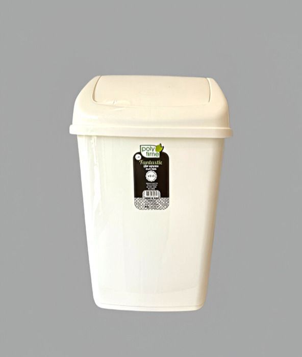 Poubelle 10L à Couvercle Basculant  ( BLANC )- Pour Cuisine, Bureau, Salle de Bain