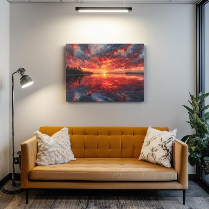 Tableau Coucher de Soleil Éclatant 50x70 cm - Collection Lumières & Ombres