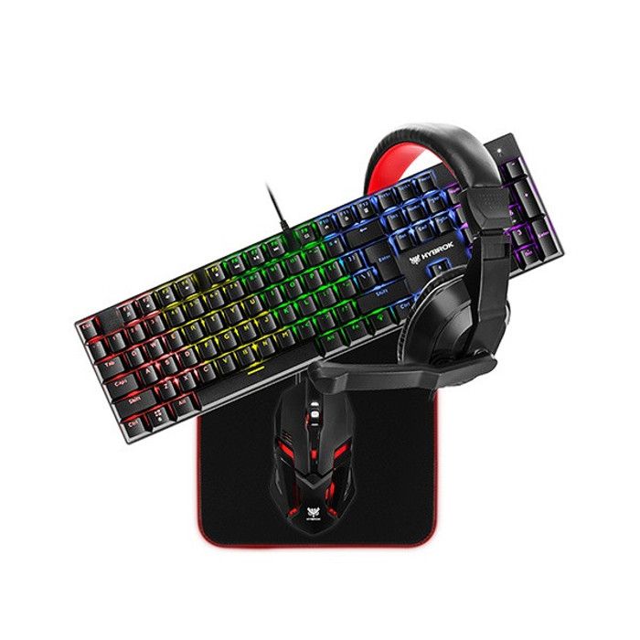 Combo gamer 4en1 - HYBROK - HPG200 - Filaire - Quatre vitesses - Touches anti-ghosting
