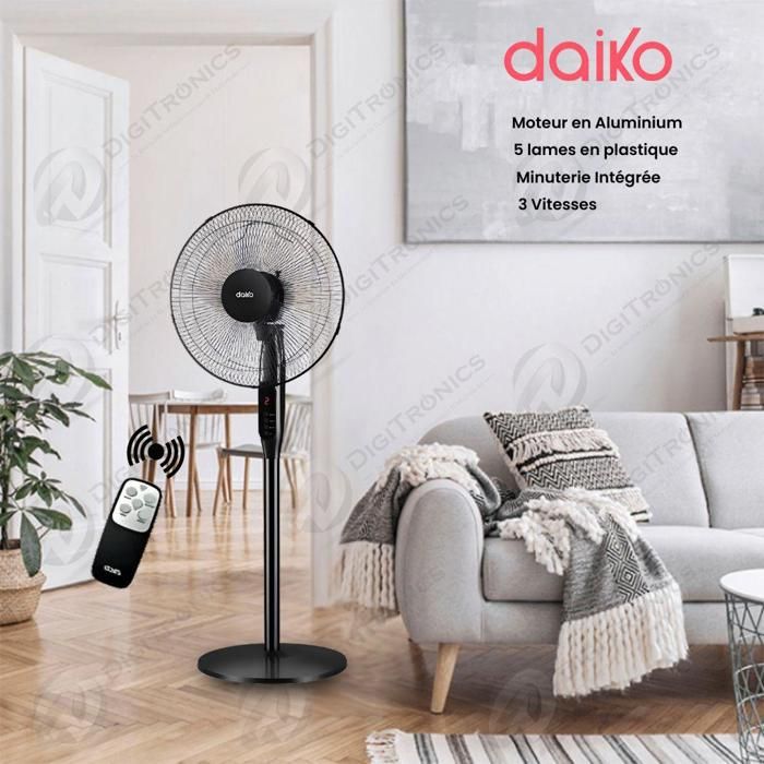 Ventilateur sur pieds Ecran digital 16" avec télécommande, VTSR-1661NDK