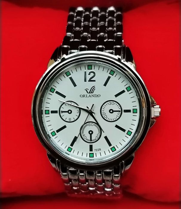 Montre de luxe en acier inoxydable pr homme argenté 753