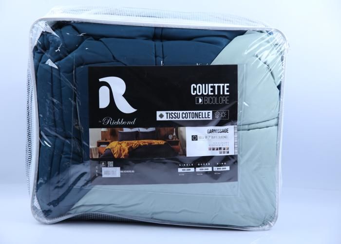 Couette - R bicolore - 240x260 cm - Vert canard/vert - 300 g