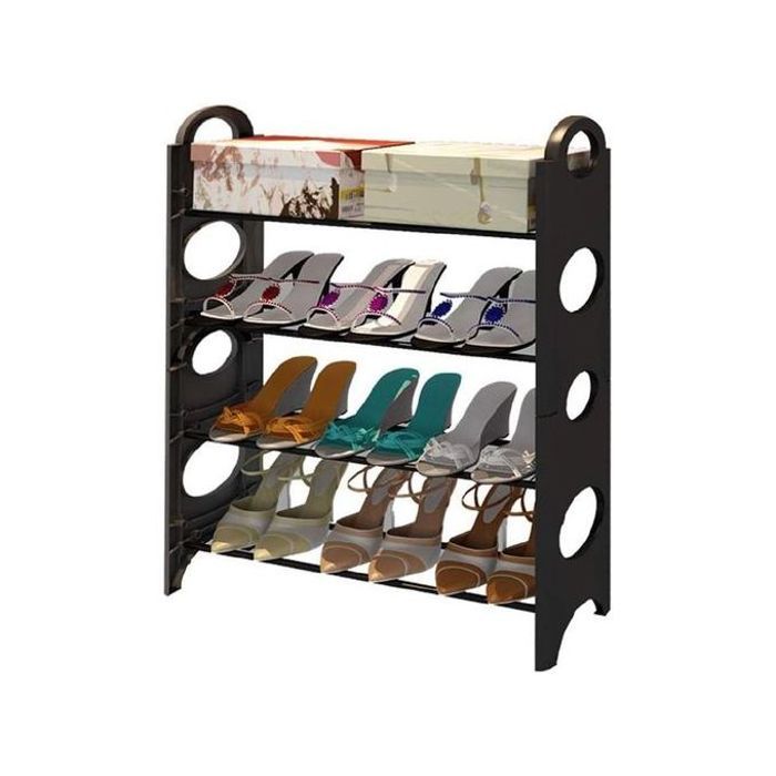 organisateur pour porte d'entrée, Porte-chaussures meuble de rangement sur pied, 4 niveaux