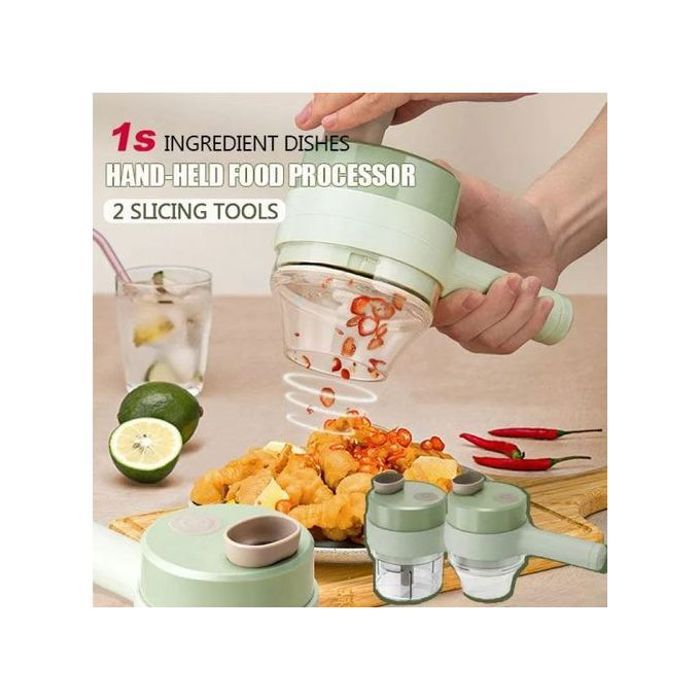 coupe-légumes électrique portable 4 en 1 broyeur Mini À Ail Hachoir à légumes - viande