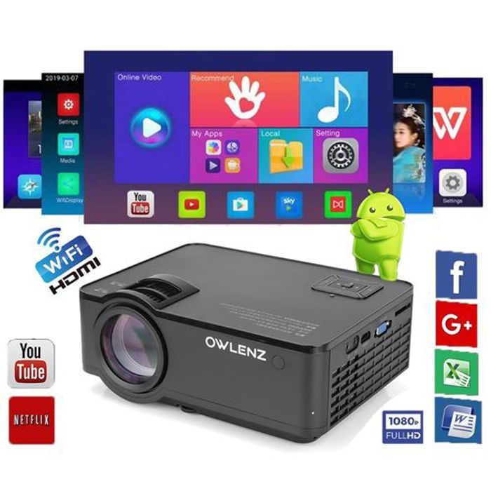 Owlenz Projecteur SD150 SMART 2400 Lumens ANDROID 1080p