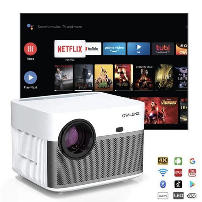 Owlenz SD600 WIFI Android 9.0 Projecteur HD 4000 Lumens
