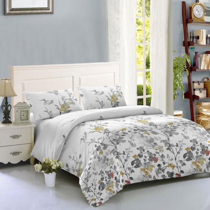 Housse parure de lit - MAISON GOOD AND WELL - Floralia - 3 pièces - Microfibre - Multicolore