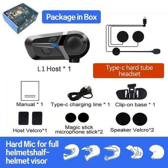 Casque de moto Bluetooth 5.3, étanche, sans fil, mains libres, appel téléphonique-306