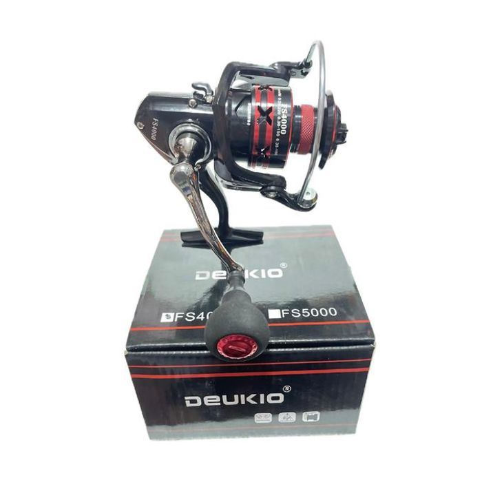 Moulinet de pêche - DEUKIO - FS 4000 - Bobine en métal - 5.0:1 - 12kg de résistance