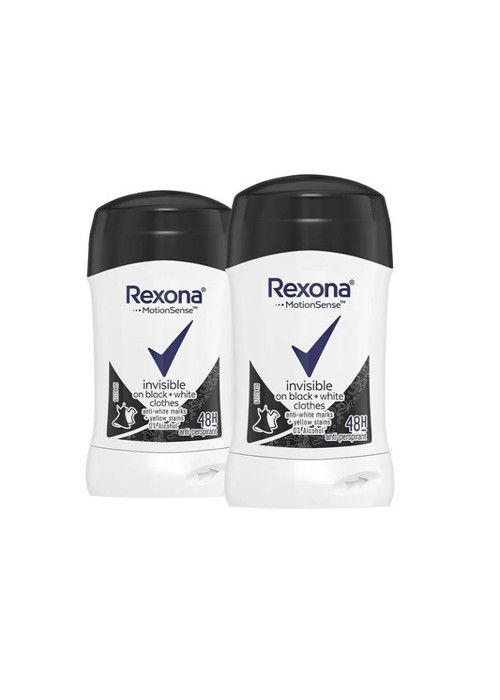 Déodorant - REXONA - Invisible Black & White - 2x40g - Anti-transpirant - Séchage rapide