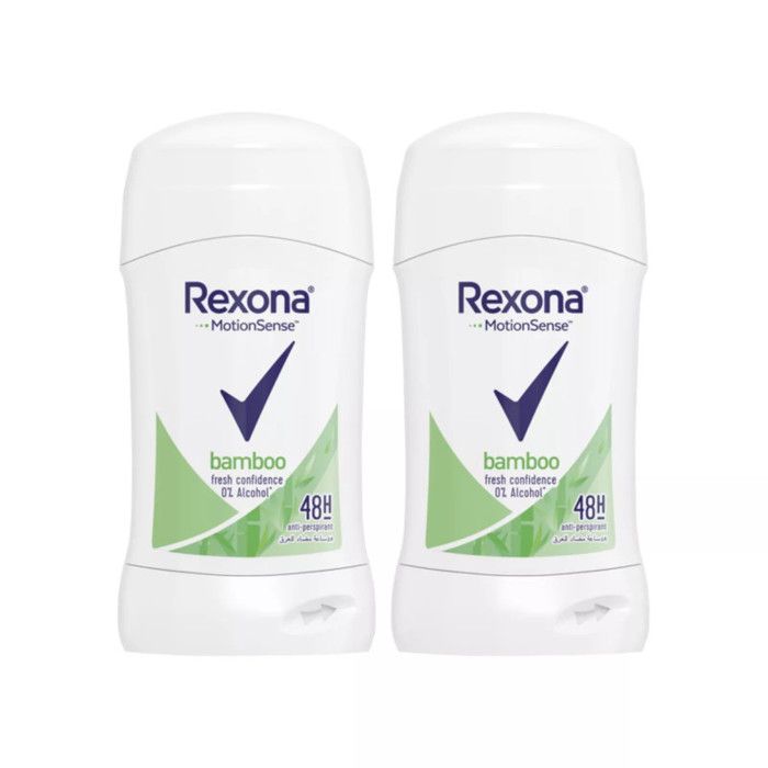 Bâton anti-transpirant - REXONA - Bamboo Dry - 2 x 40g - Sans alcool - Protection 48h