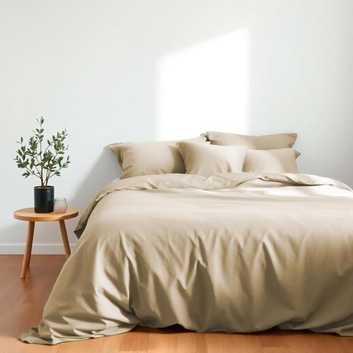 Housse Parure de Lit 4 Pièces 160x200x35 cm  - Taupe