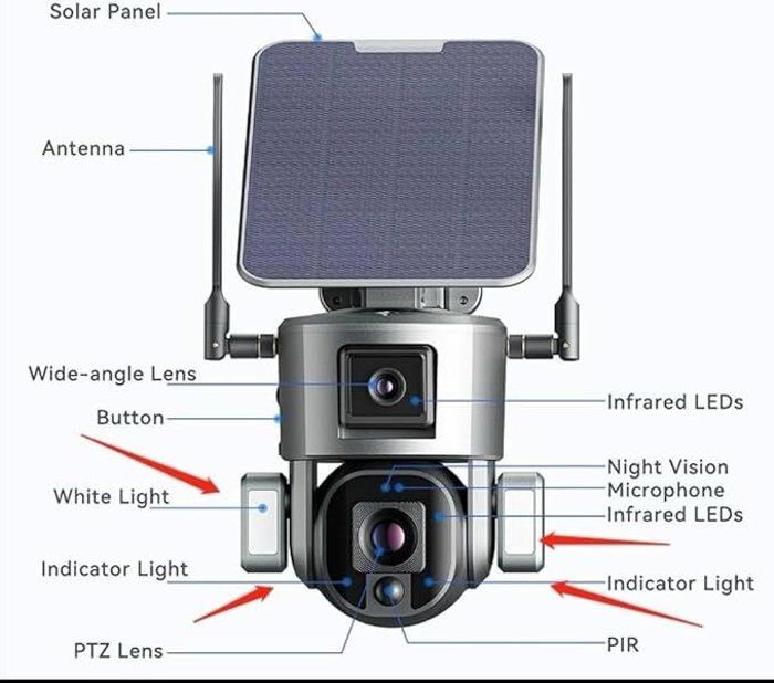 Caméra de sécurité - Solux - Y5 - 8MP 4K - Zoom optique 10X - Solaire 4G