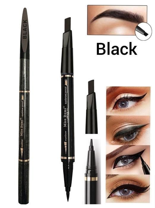 Crayon à Sourcils - Stylo Eyeliner Feutre Noir - Waterproof - Pointe Triangulaire - Application Facile