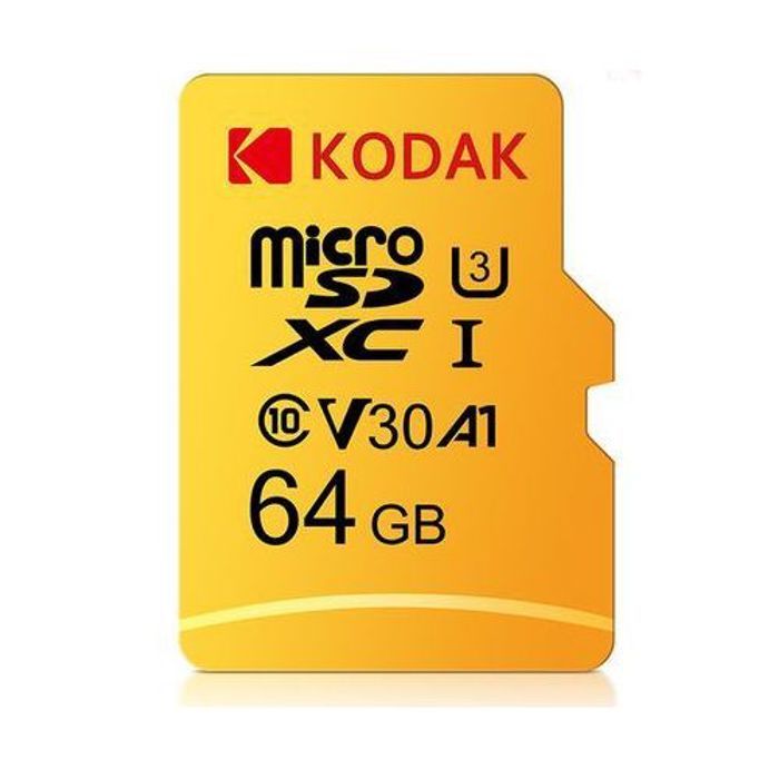 Carte mémoire Micro SD - Kodak - 64 Go - Classe 10 - Vitesse de lecture U3 - Étanche