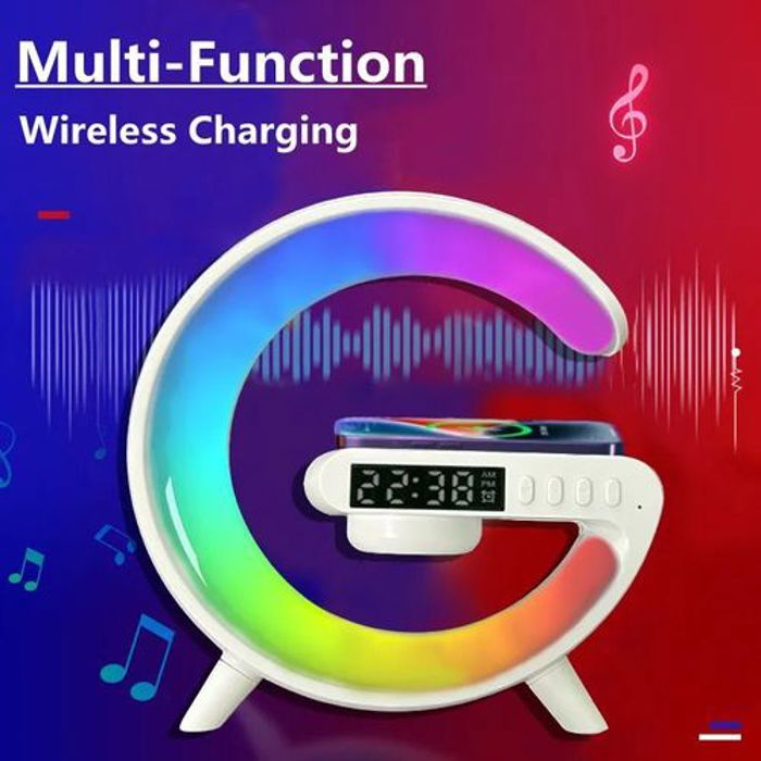 Mini chargeur sans fil multifonction - G63 - Bluetooth 5.0 - 5W-10W - 9 modes de lumière - ABS PC