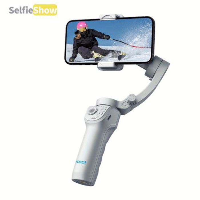 TOKQI Nouveau Stabilisateur de Perche à Selfie PTZ à Trois Axes avec Anti-Vibration Intelligent,