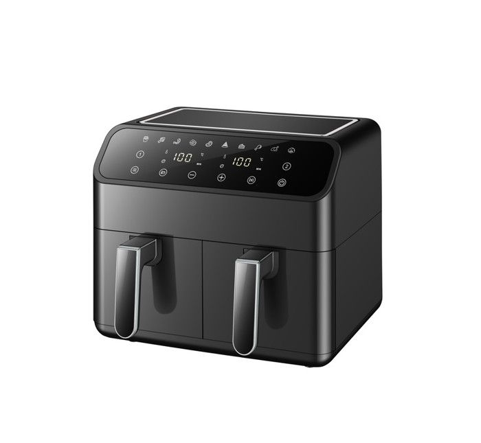 Friteuse sans huile - MARQUE - 2 bacs - 4,5 L - 2000 W - Contrôle digital