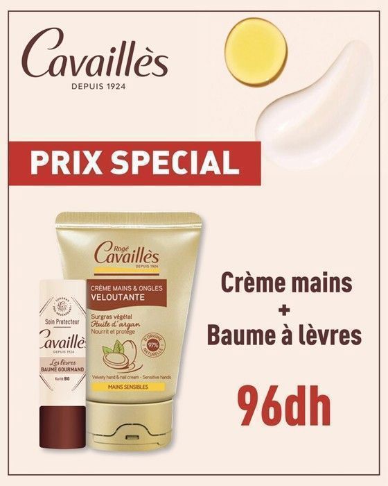 Duo Soin Mains & Lèvres - Crème Veloutante & Baume Gourmand - 97% Ingrédients Naturels - Vegan - 50 ml