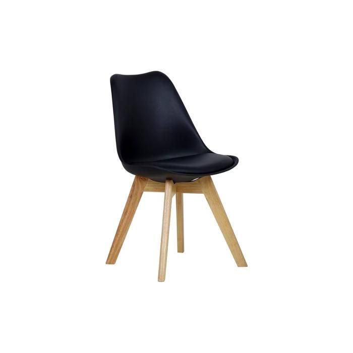 Chaise - SCANDINAVE - Noir - Ergonomique - Bois massif - 66x58x46CM