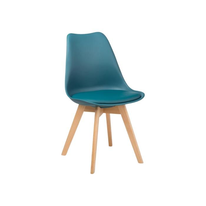Chaise - SCANDINAVE - Bleu - Pieds en bois - Ergonomique - 66x58x46CM