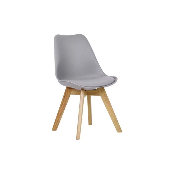 Chaise - SCANDINAVE - Gris - Pieds en bois - Ergonomique - 66x58x46CM