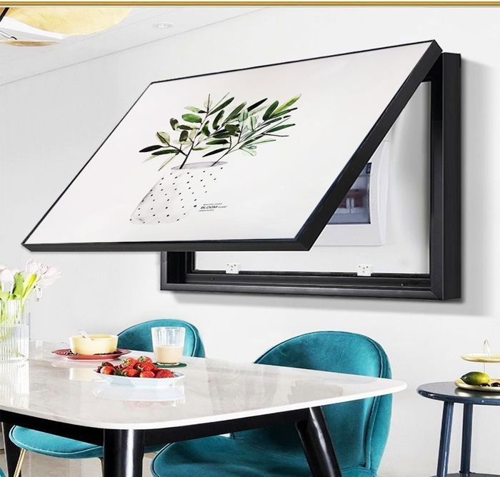 Tableau Peinture décorative de boîte de compteur électrique , interrupteur d'entrée de restaurant, couvercle léger 60x50cm