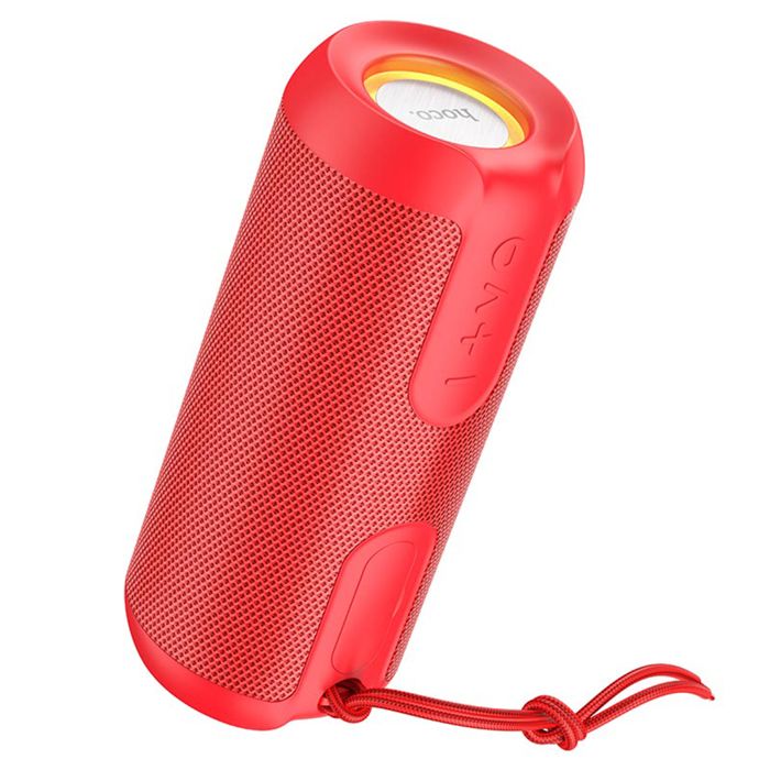 Haut-parleur sans fil BT 5.1, FM, carte TF, Disk U, lumières RVB, 10 W, 1200 mAh - Hoco Artistic Sports (BS48) - Rouge