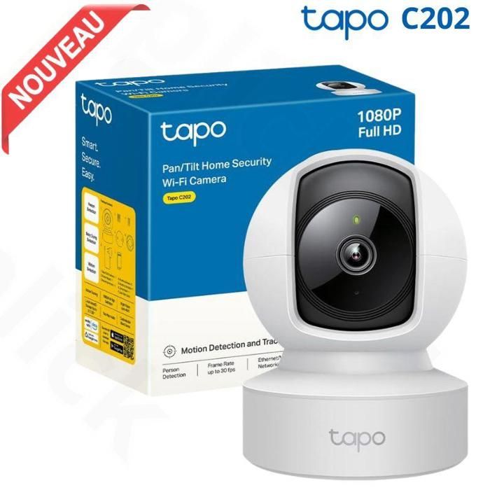 Caméra Surveillance WiFi/Ethernet intérieure 1080 MP C202, Détection de Personne, Bébé ,Animaux