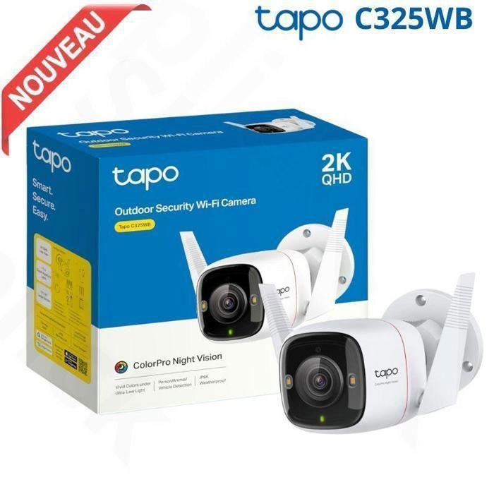 Caméra de Surveillance Extérieure Tapo 2K QHDStarlight, Sirène Intégrée, 4MP, Vision Nocturne C325WB