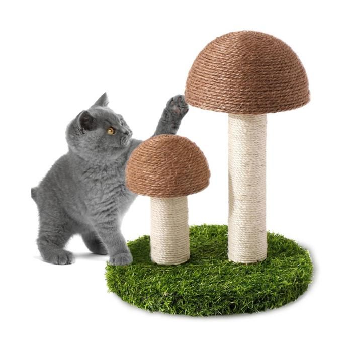 Arbre à Chat et Griffoir en Sisal Naturel – Design Champignon (36x30 cm)