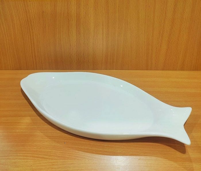 Plat à Poisson - Non spécifié - 303 - Porcelaine blanche - 37,5 cm - Compatible four