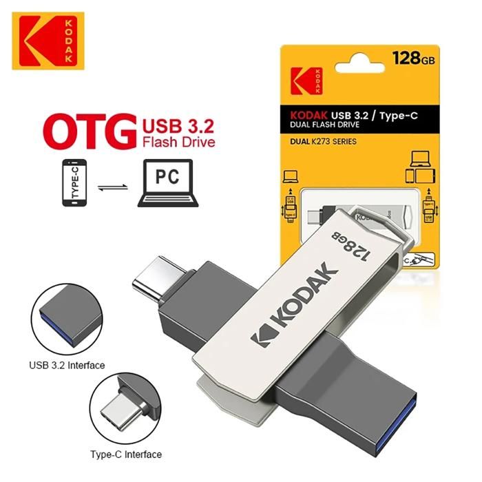 Clé USB - KODAK - K273 - 128 Go - USB 3.2 Type-C - Design compact et portable