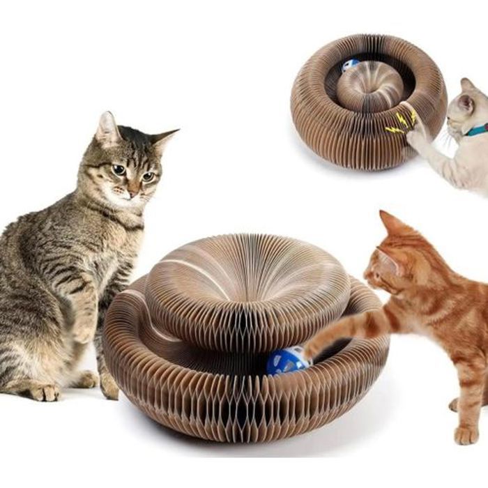 Pet Interactive Cat Toy with Corrugated Board and Exciting Ball Track