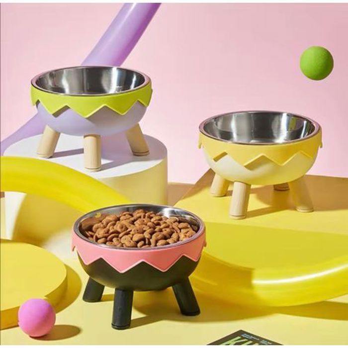 Pet Bol de nourriture pour chat surélevé en acier inoxydable anti-dérapant bol pour chien