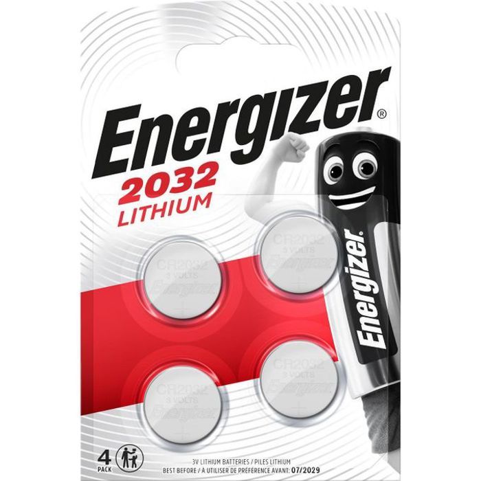 Energizer Pile bouton Lithium CR 2032 - lot de 4