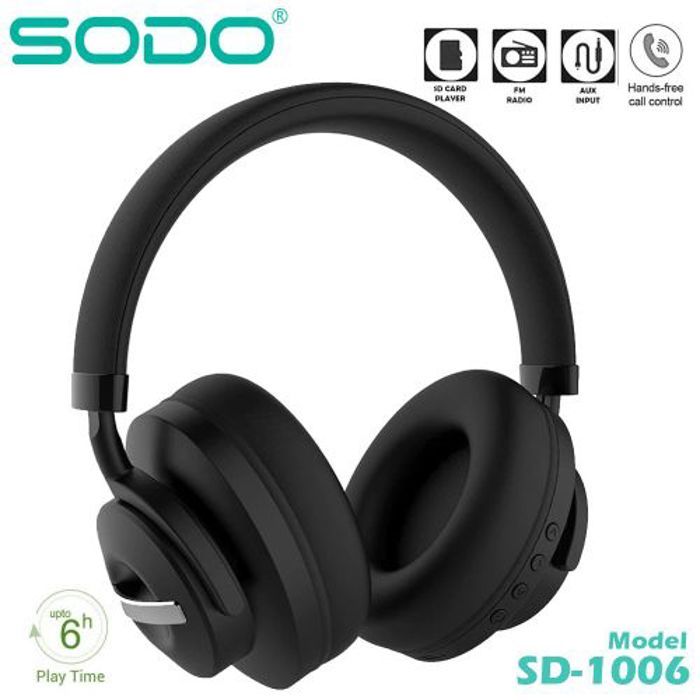 Casque Bluetooth - SODO - V5.0 - Noir - Micro intégré - 400mAh - 8 heures d'autonomie