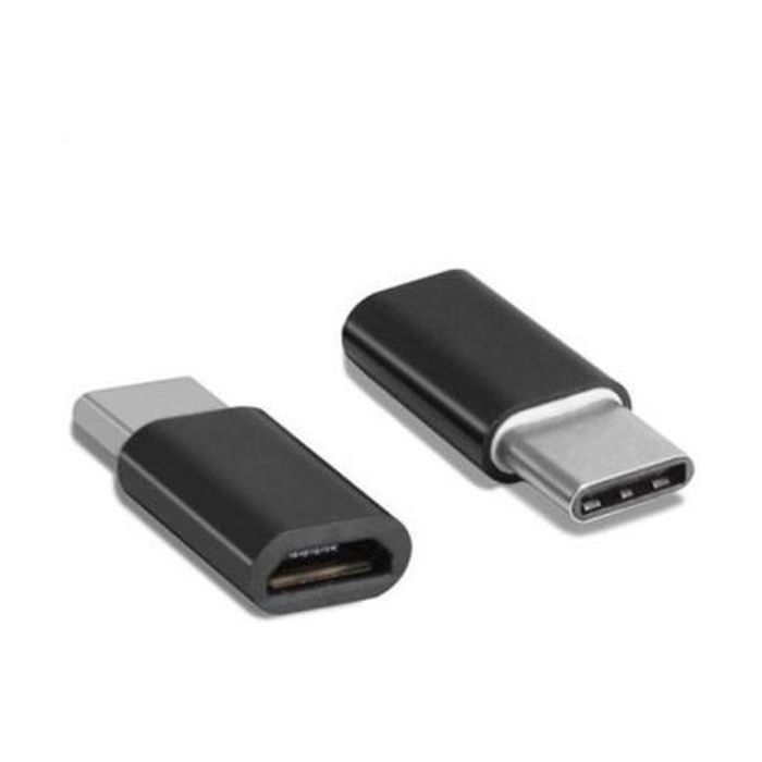 OTG Convertisseur V8 vers Type-C, Adaptateur de Charge et Convertisseur de Données - Gris
