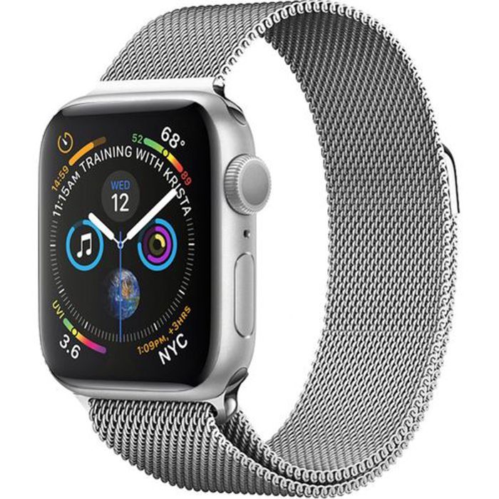 bracelet silver avec Boucle de Verrouillage Magnétique pour apple watch en acier inoxydable