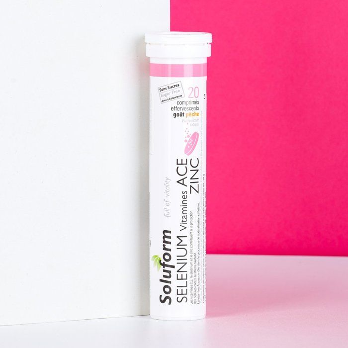 Soluform Sélénium ACE Zinc Goût pêche 20 comprimés