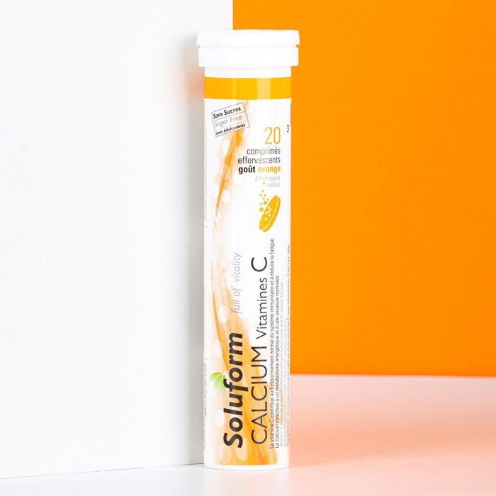 Soluform Calcium Vitamine C Goût Orange 20 comprimés