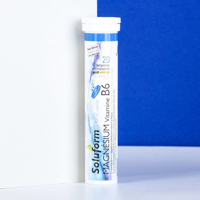 Soluform Magnésium Vitamines B6 Goût Orange 20 comprimés
