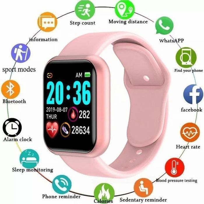 Smartwatch Bluetooth Sport Mixte – Montre Connectée Élégante et Multifonction