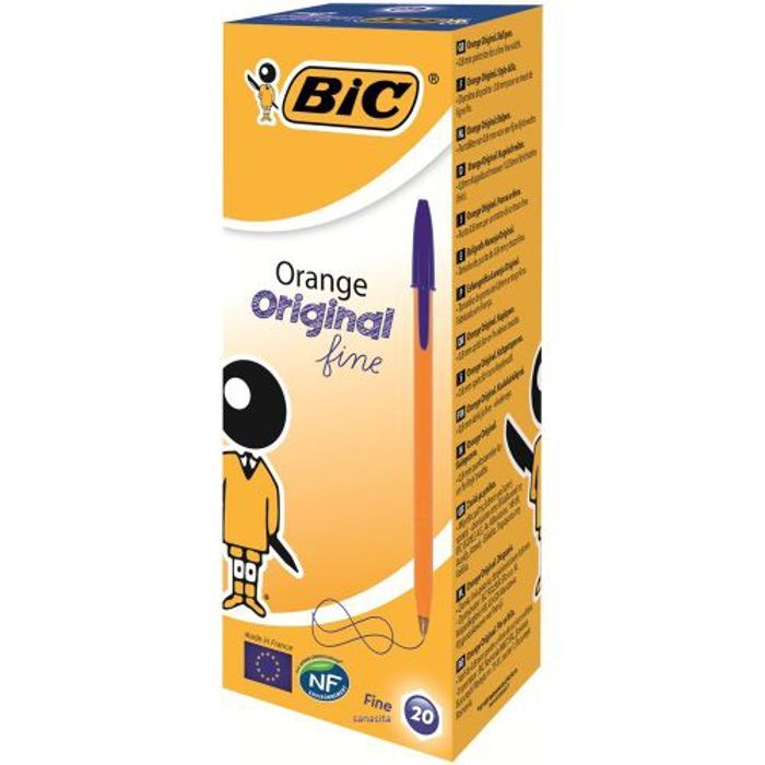 BIC   20 Stylos billel Original Pointe Fine 0,8 mm, Ecriture Précise,Bleu