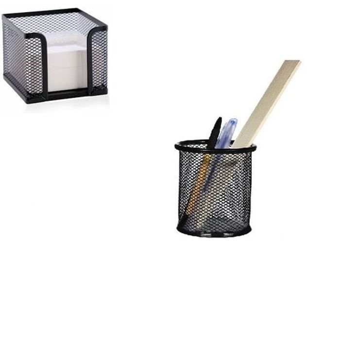 CUBE BLOC NOTE   METAL +PORTE STYLO  NOIR