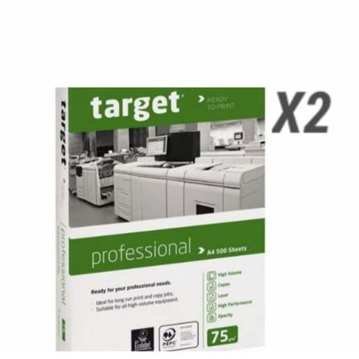 Target Lot 2 Ramettes 500 feuilles Papiers TARGET A4 blanc 75 g (21 x 29,7 cm)