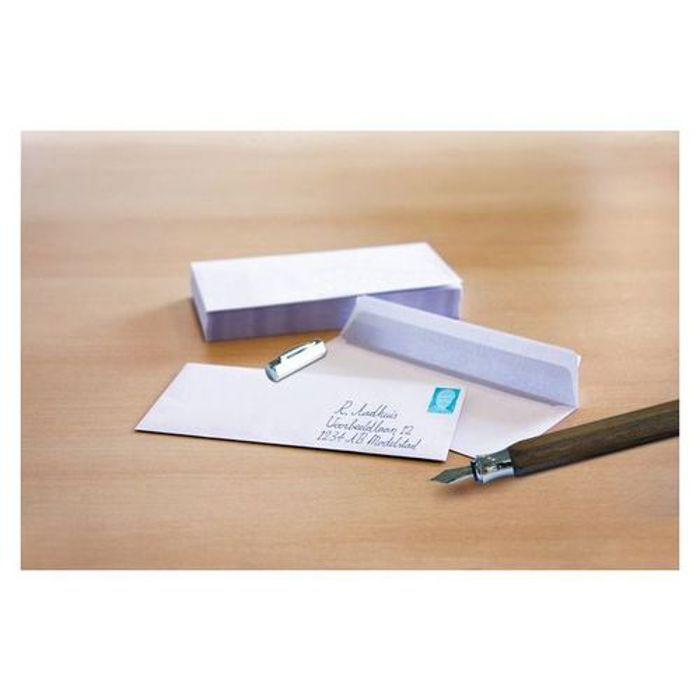 Lot de 500 Enveloppes américaines 1 er 110 x 220 blanches autocollantes 90g