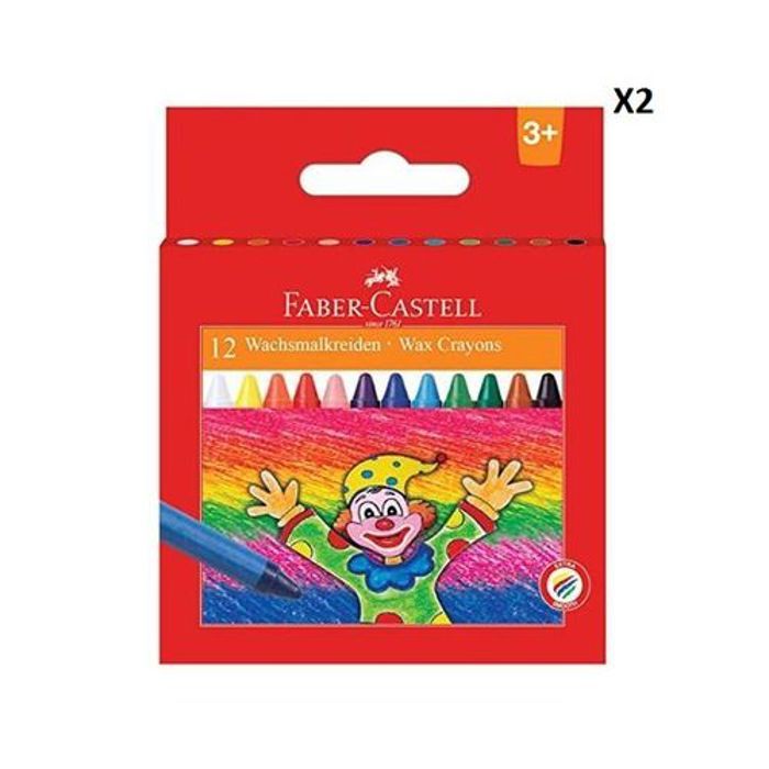 Faber Castel 2 PAQUET 12 crayons à cire coloriage