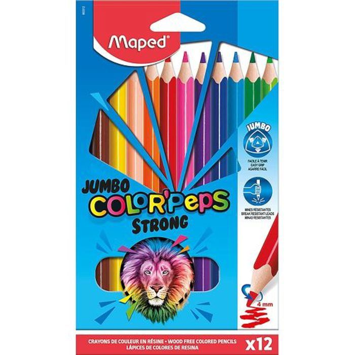 Maped 12 crayons  couleur  coloriage strong