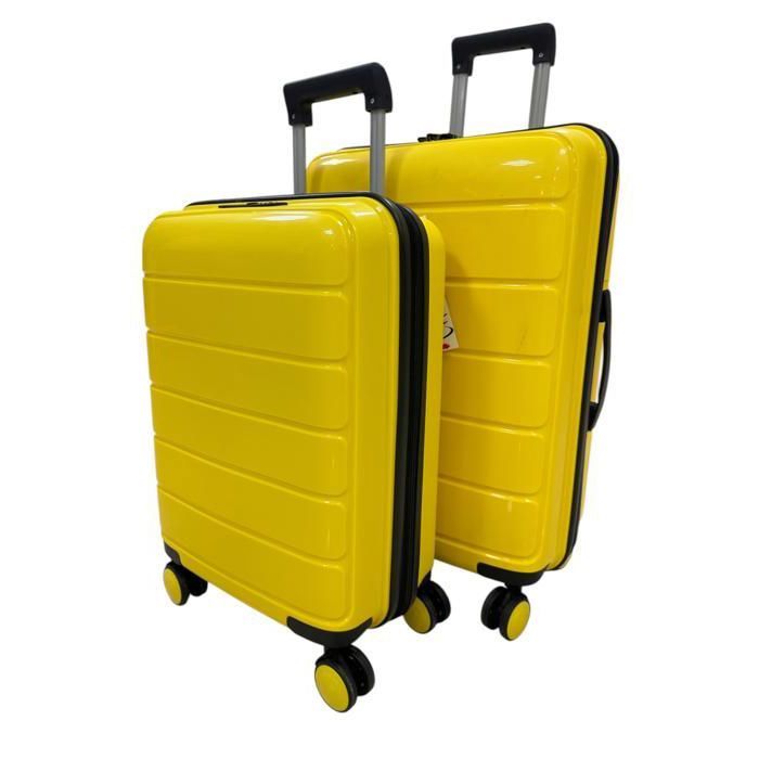SET DE 2 Valises - SYDNEY (55x65cm) - Jaune - Polypropylène - 4 Roulettes - T20 & T24